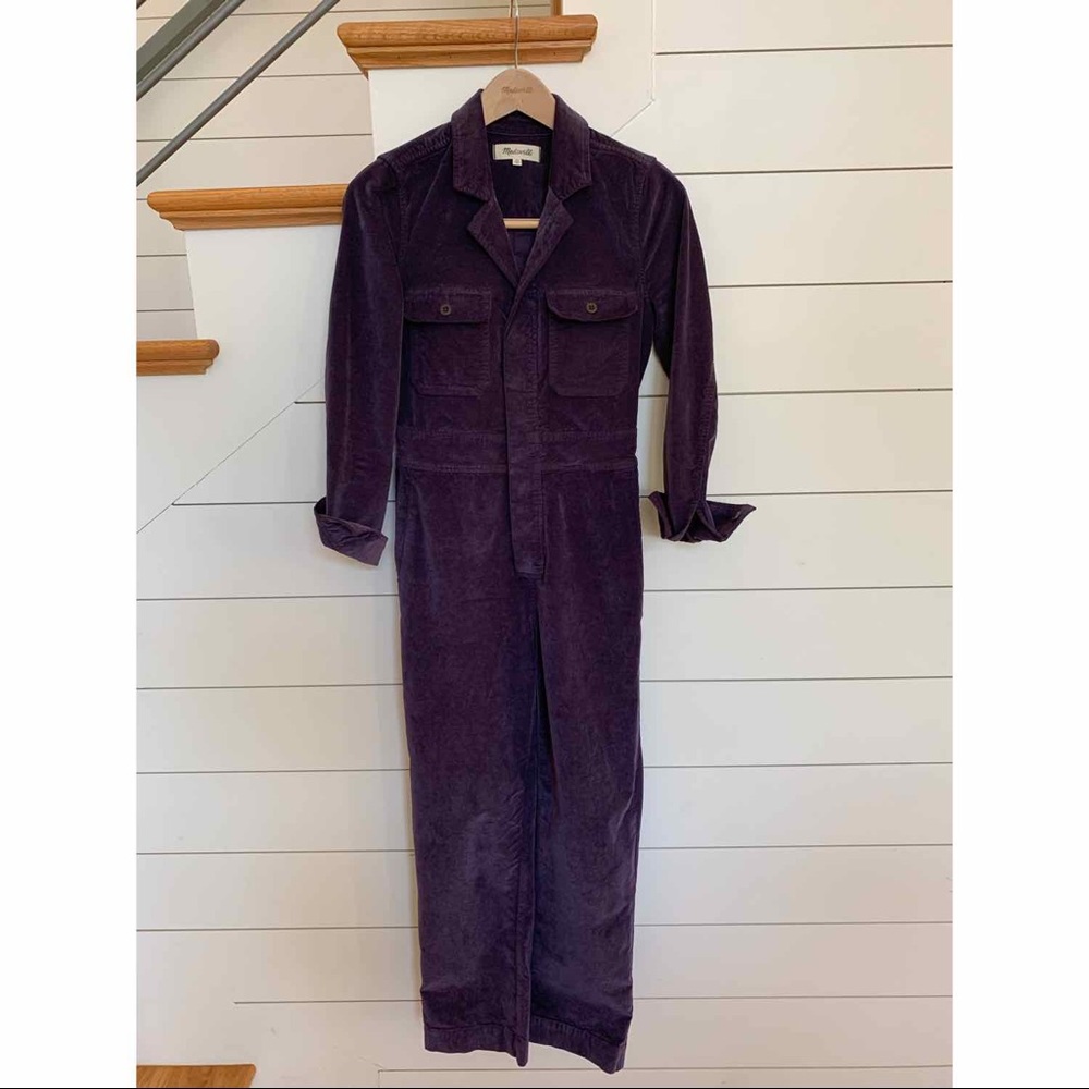 Madewell purple velvet coverall :)